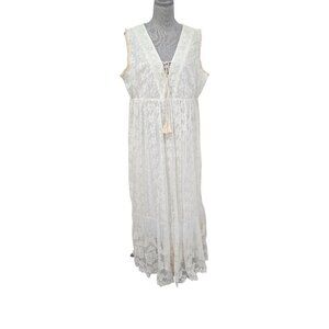 La Bellum Hillary Scott Beaded Lace Maxi Dress Plus Size 16W
